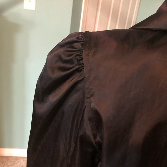 Authentic Dolce and Gabbana Short black shiny jacket with ruffle collar - Picture 8 of 13